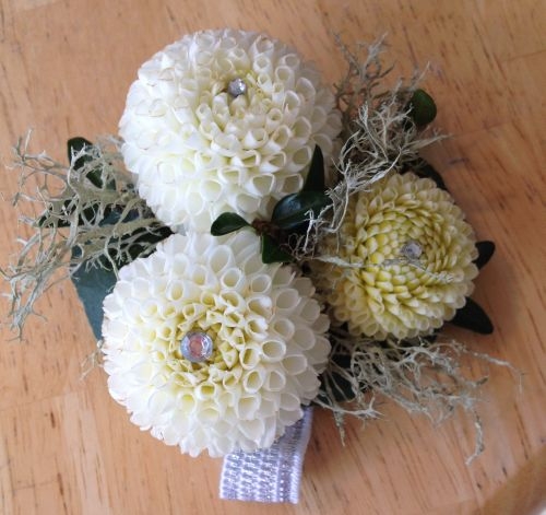Tiny Treasure Corsage | Dahlia Wedding Bride Bouquets